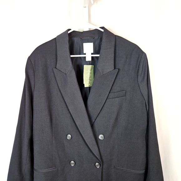 H&M Oversized Jacket Dark Grey Sz L - Picture 10 of 10